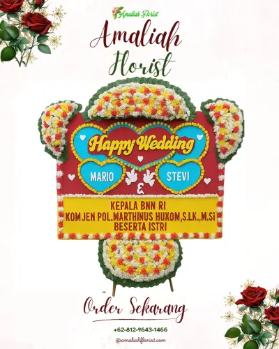 Karangan Papan Bunga Pernikahan di Gedongsari